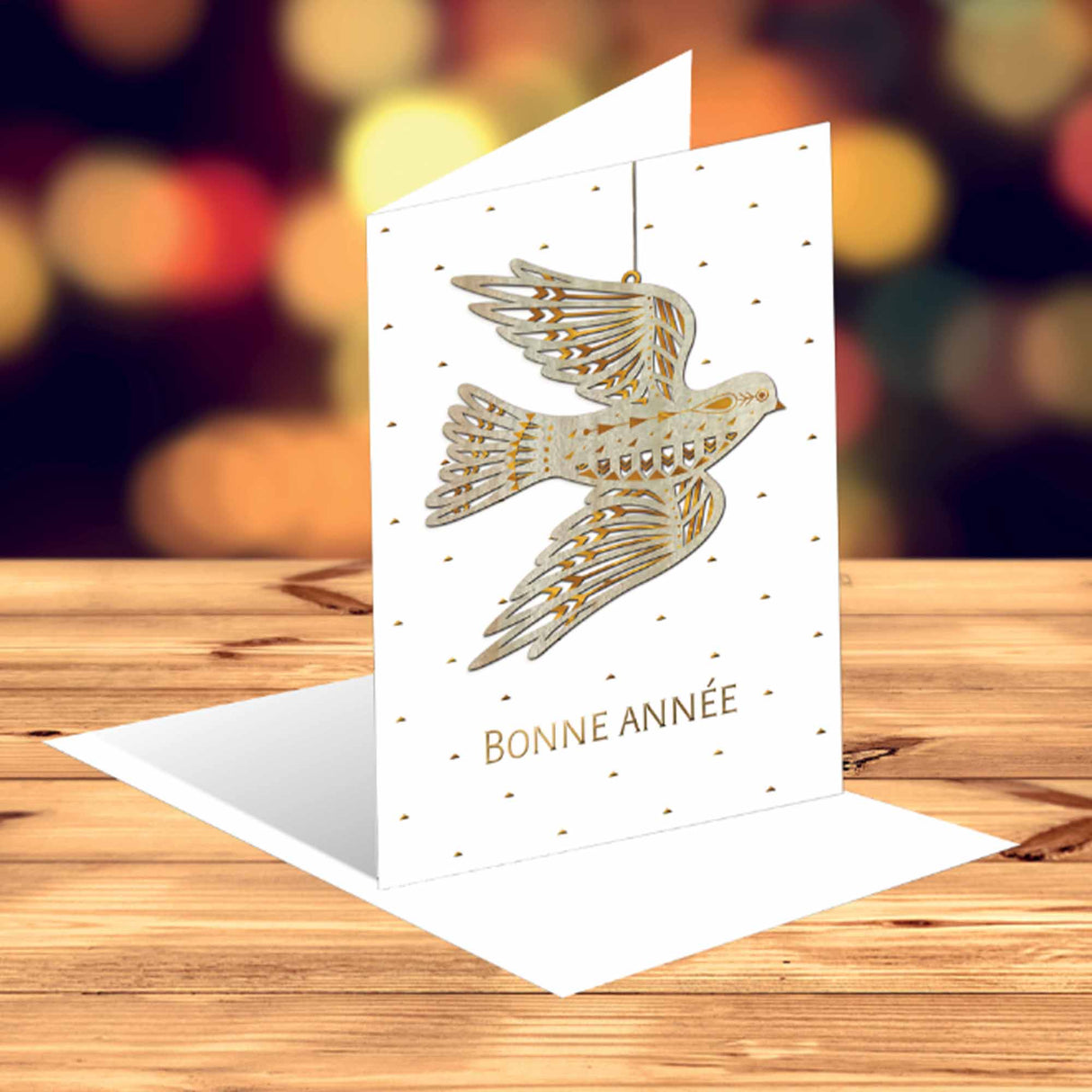 Tarjeta de globo de nieve de felices fiestas