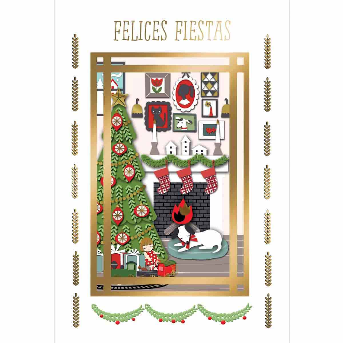 Tarjeta de árbol desmontable de feliz año nuevo