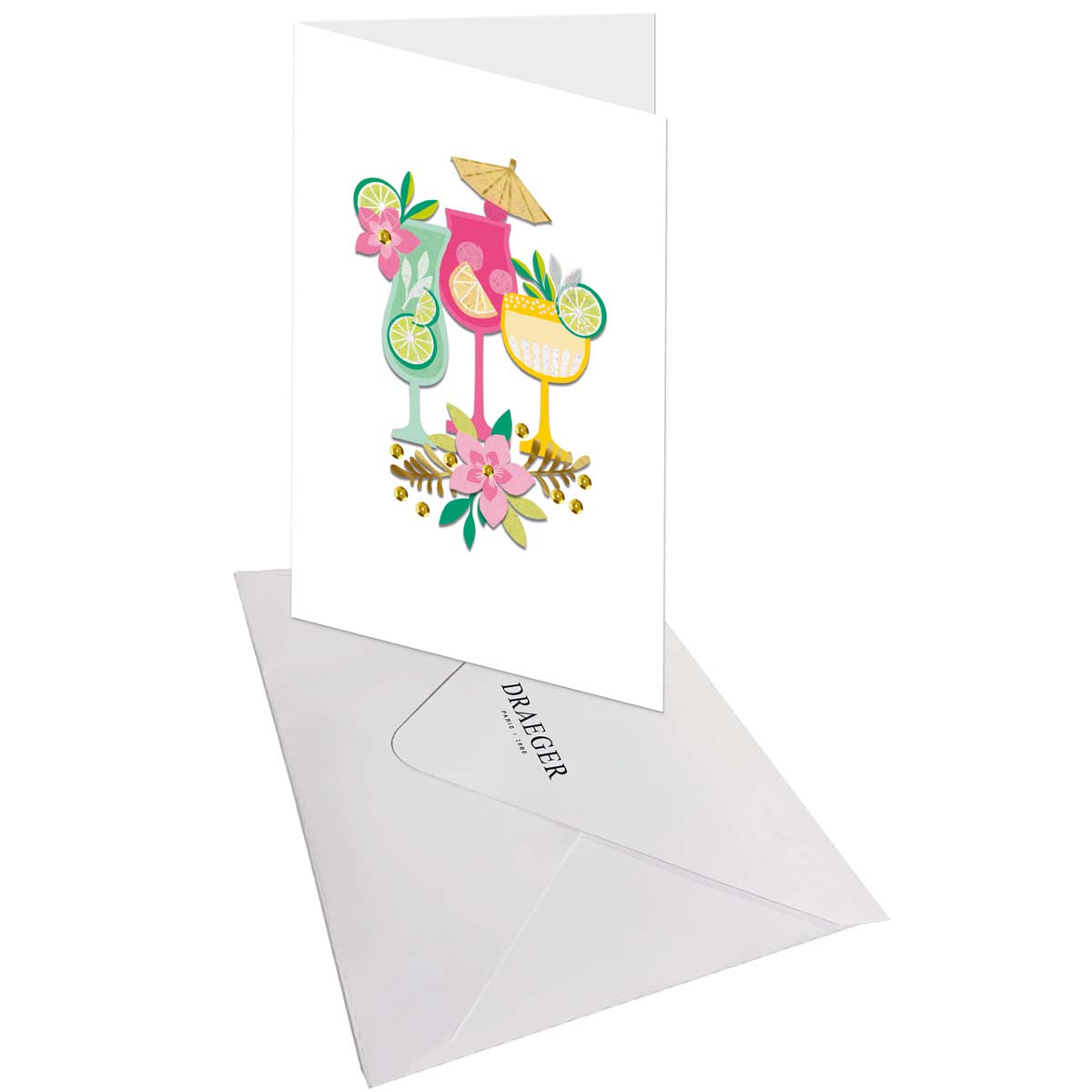 Tarjeta FIRMA de Cócteles de Colores - 11,5 x 17 cm
