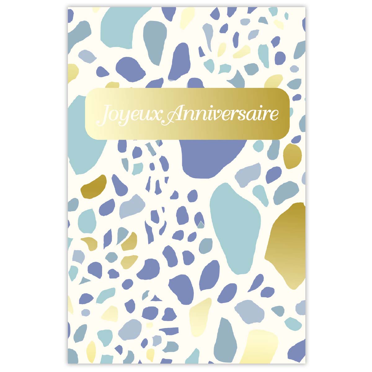 Tarjeta de feliz cumpleaños manchada - Azul