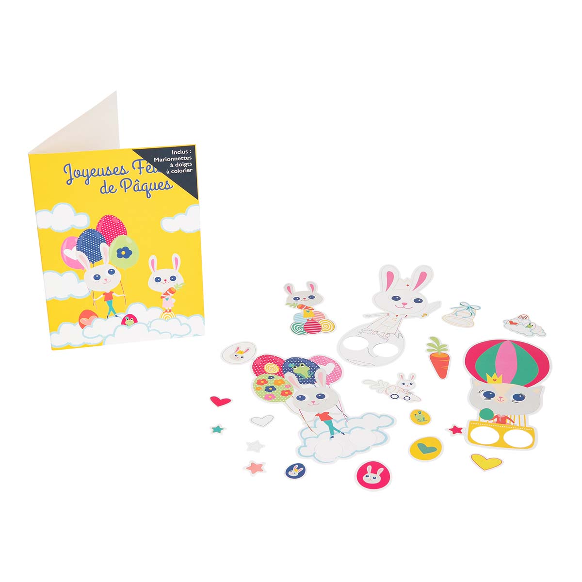 Tarjeta de Pascua - Actividad infantil - Marionetas para colorear