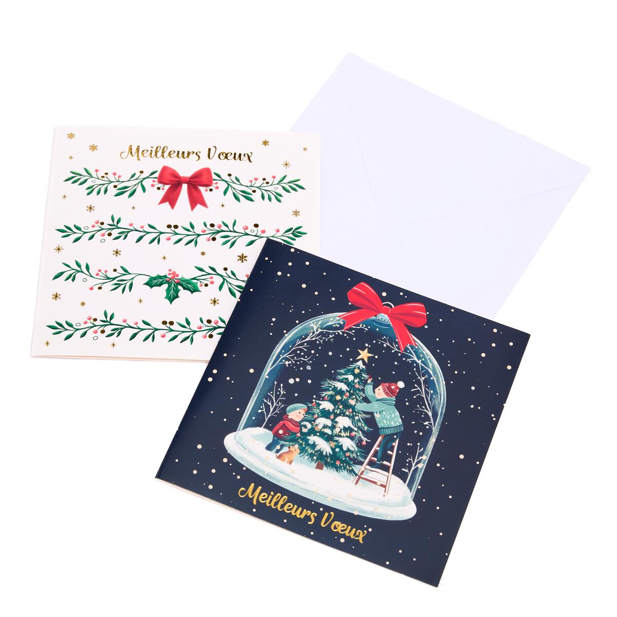 Coffret cartes de vœux Croix-Rouge Meilleurs vœux boule à neig 2