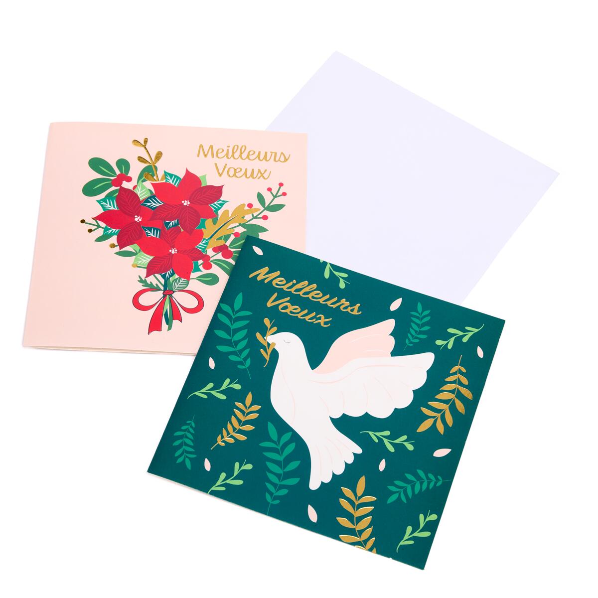 Coffret cartes de vœux Croix-Rouge Meilleurs vœux colombe 2