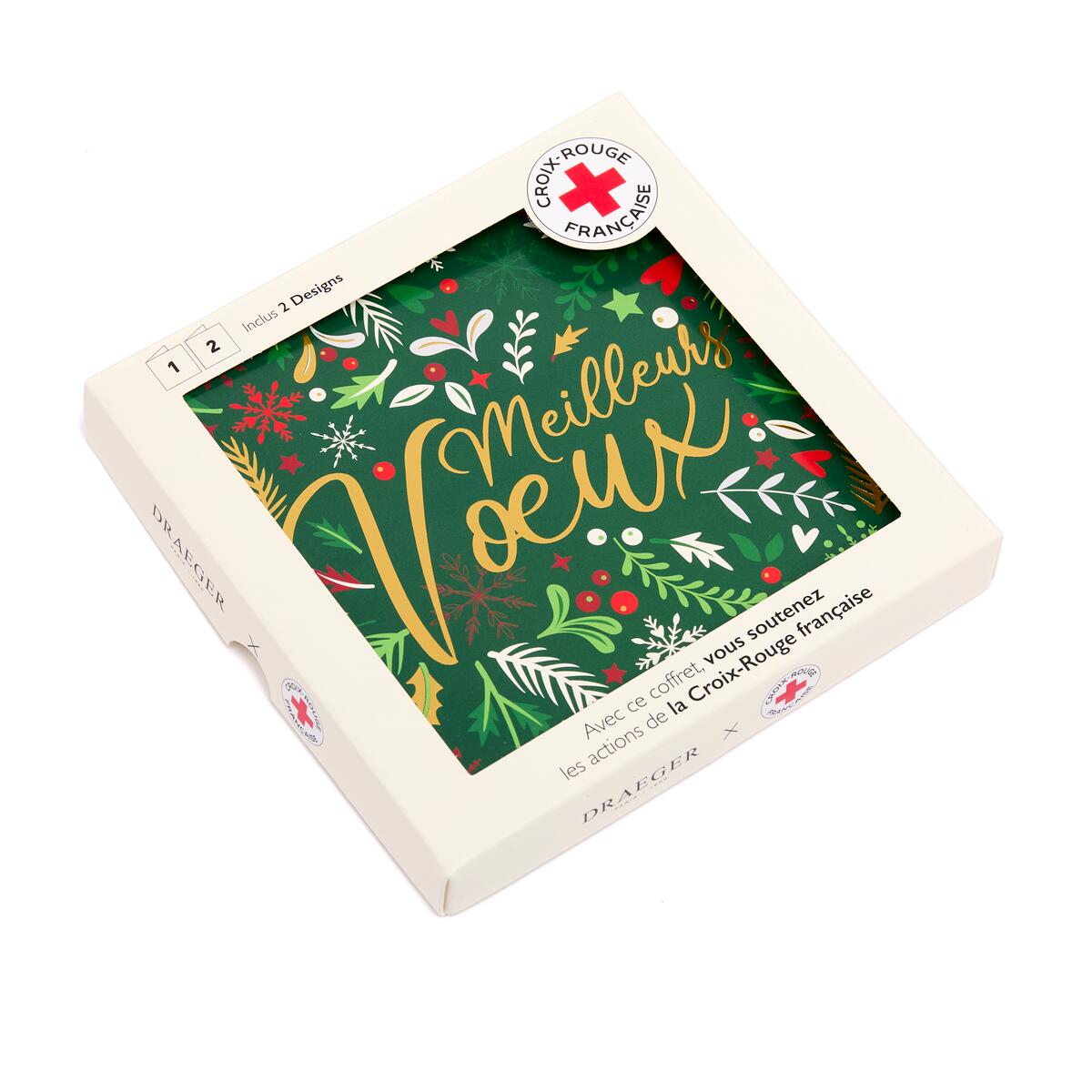 Coffret cartes de vœux Croix-Rouge Meilleurs voeux houx 1