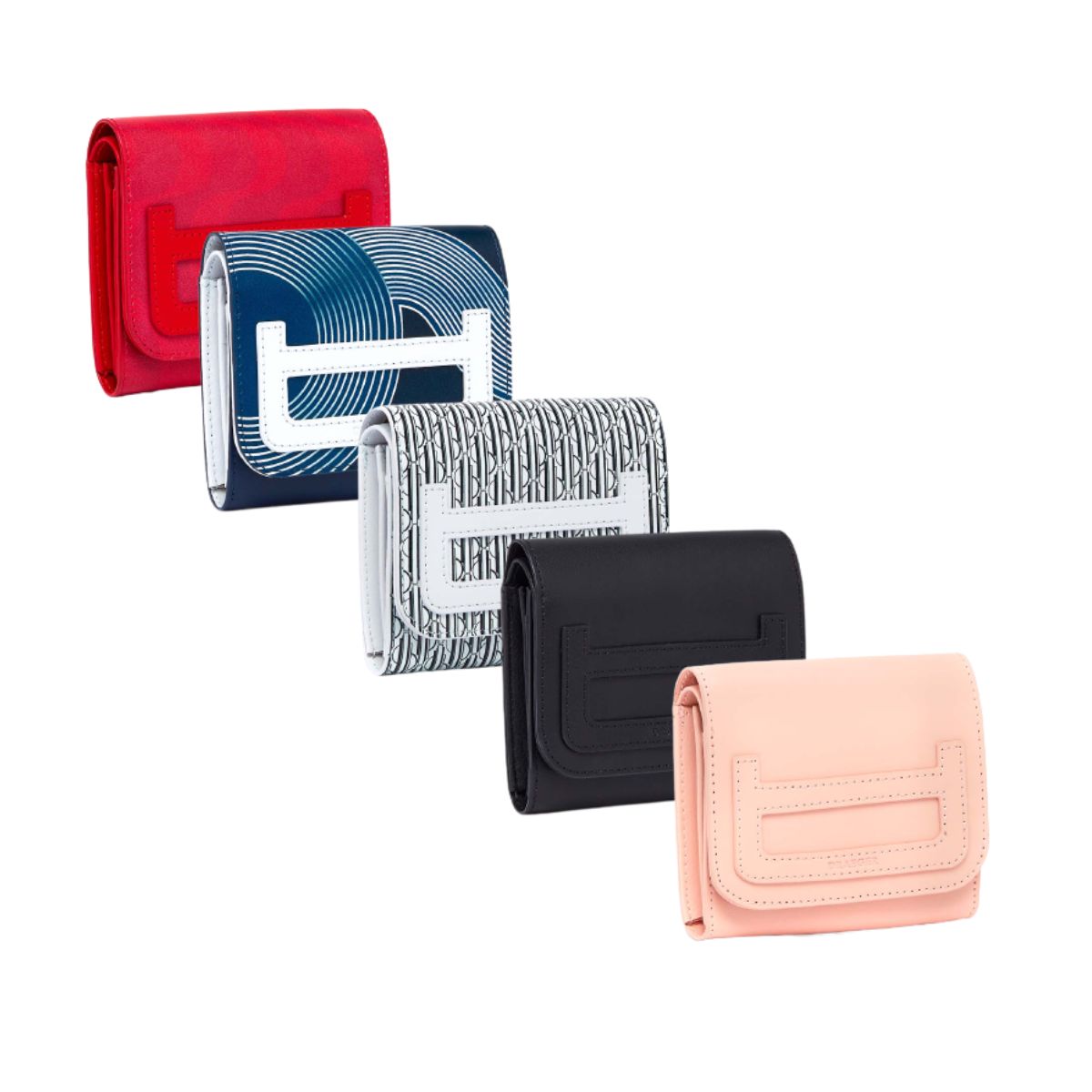 Porte-monnaie à rabat - 100% cuir - Femme - Fermeture bouton pression - Draeger