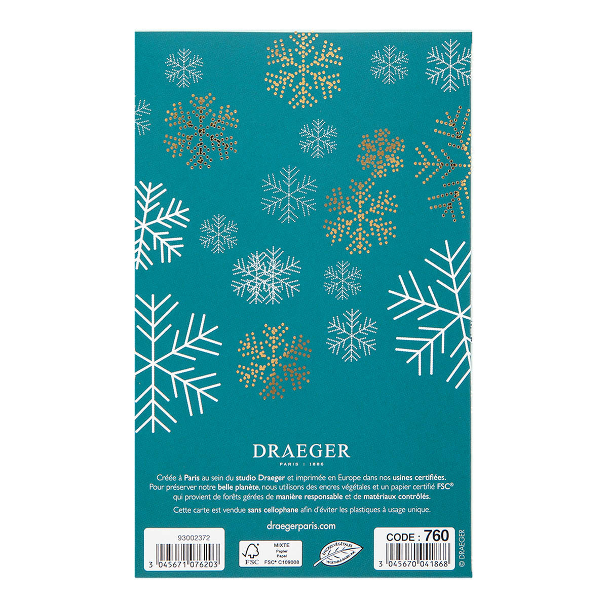 Tarjeta de felicitación sorpresa de copos de nieve.