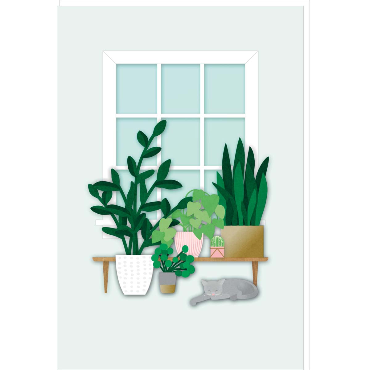 Tarjeta FIRMA de Plantas Verdes - 11,5x17cm