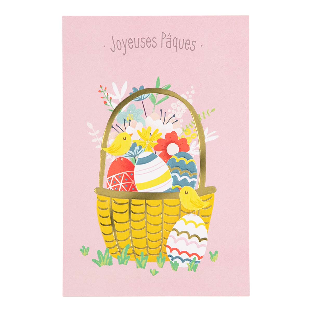 Tarjeta de Pascua - Cesta y huevos