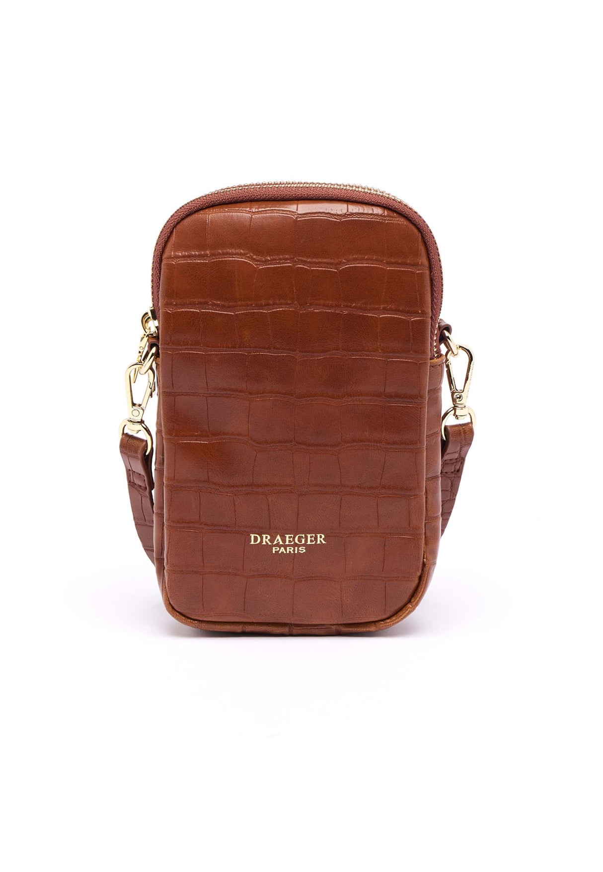 Pochette Double Téléphone Effet Croco