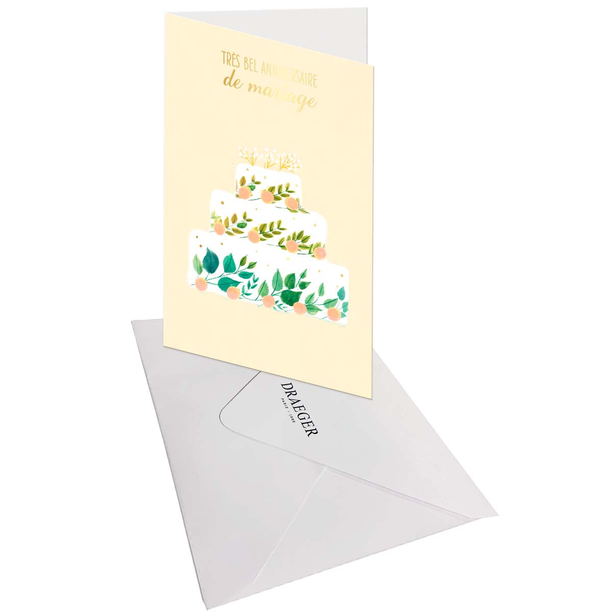 Tarjeta de aniversario de boda Pastel