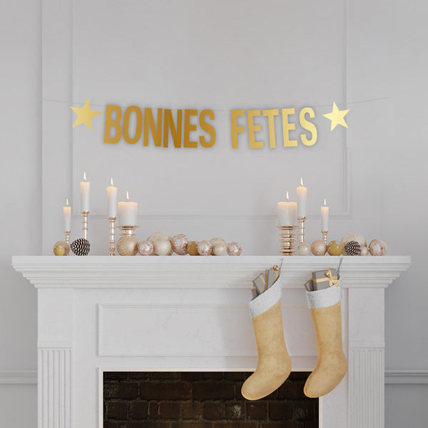 Guirlande décorative - 100 lettres et symboles fournis - 4,5x10 cm - Finitions or à chau