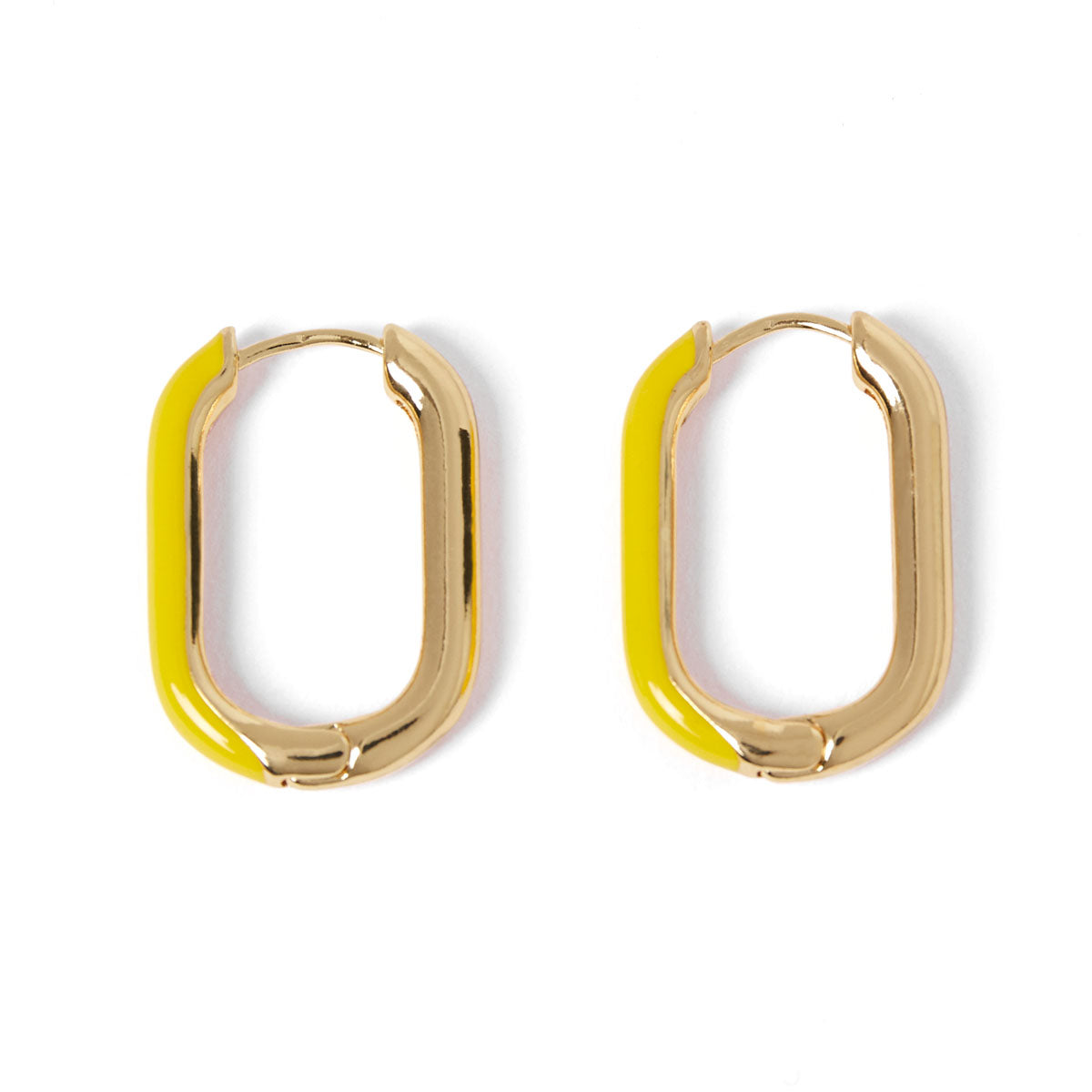Boucles d'oreilles émail jaune