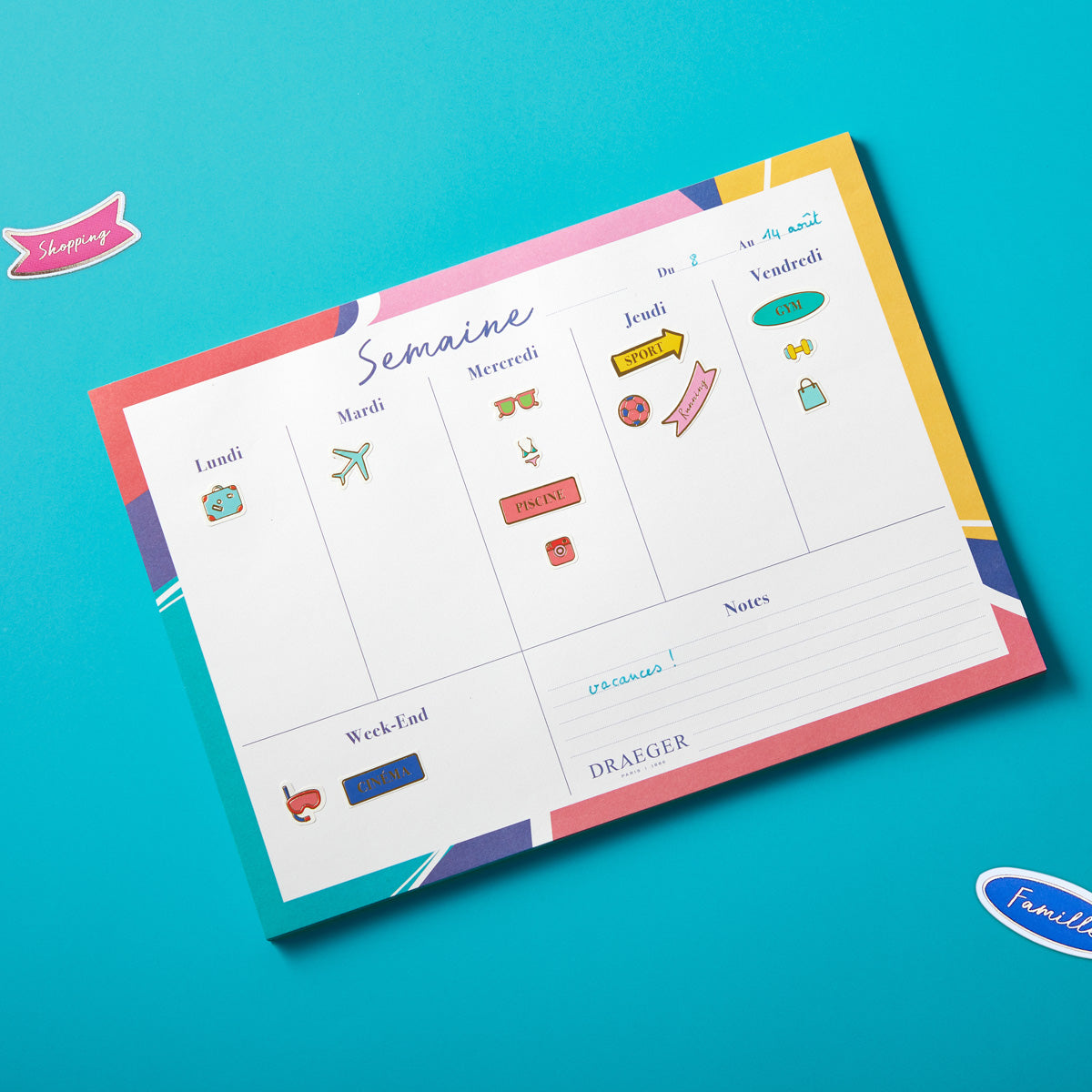 Planificador semanal perpetuo - 52 hojas desmontables