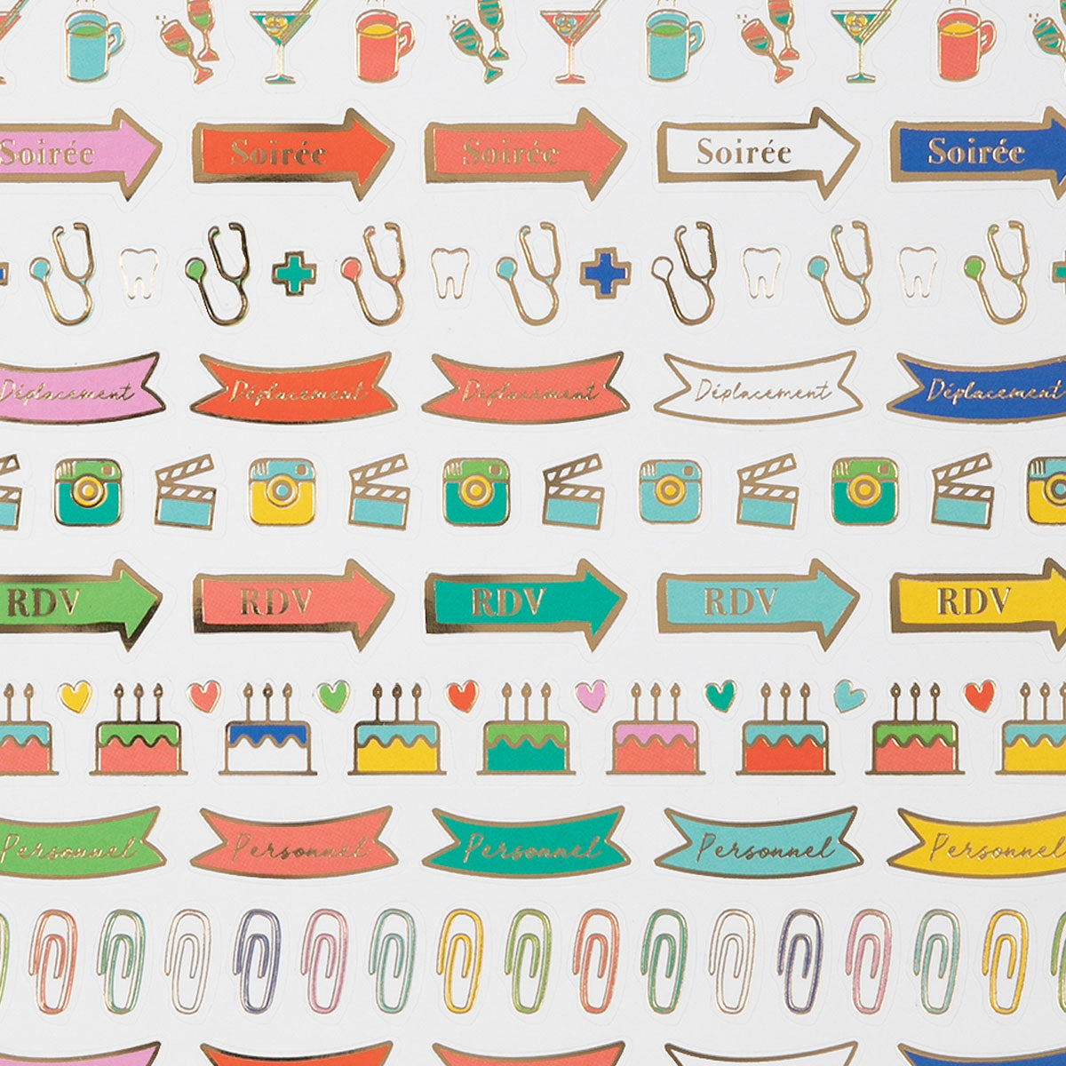 Stickers et trackers organisation - 12 planches