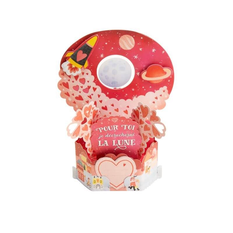 Carte Saint-Valentin Pop up 3D - Petits coeurs
