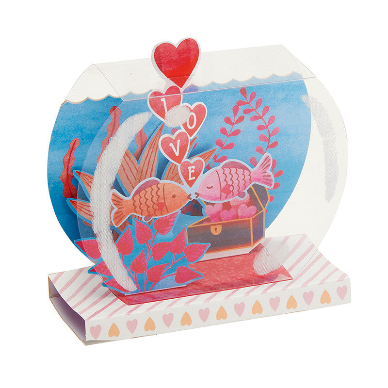 Carte Saint-Valentin Pop up 3D - Poissons