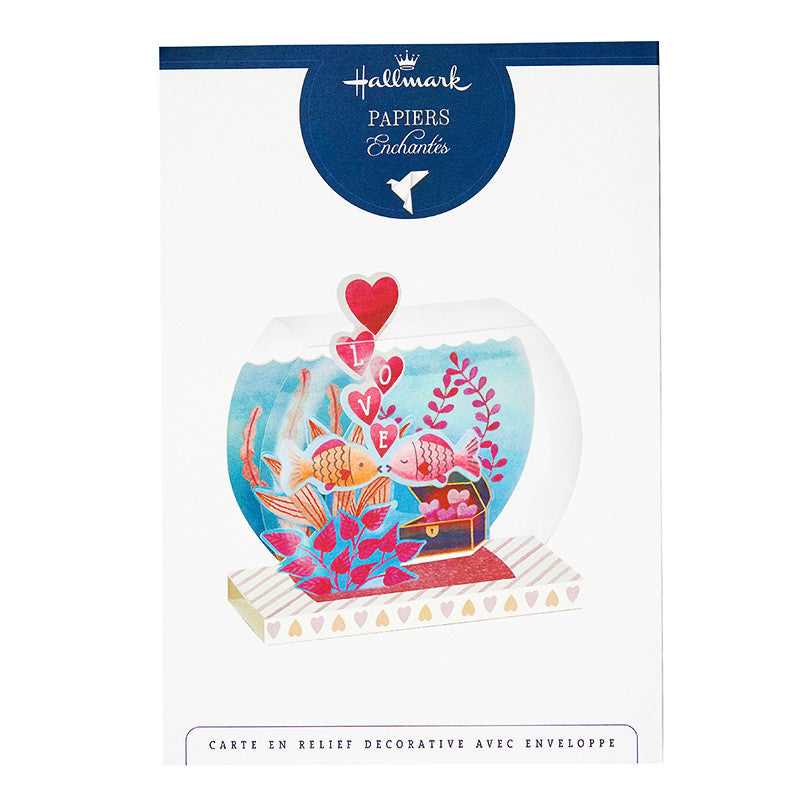 Carte Saint-Valentin Pop up 3D - Poissons