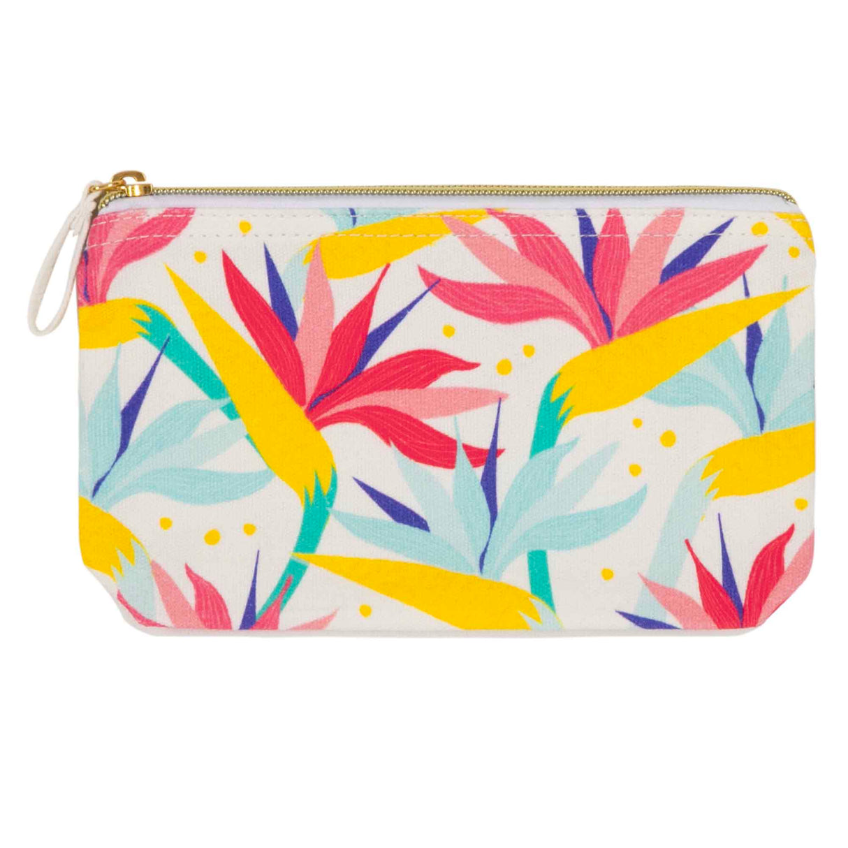 Pochette coton imprimé fleurs exotiques