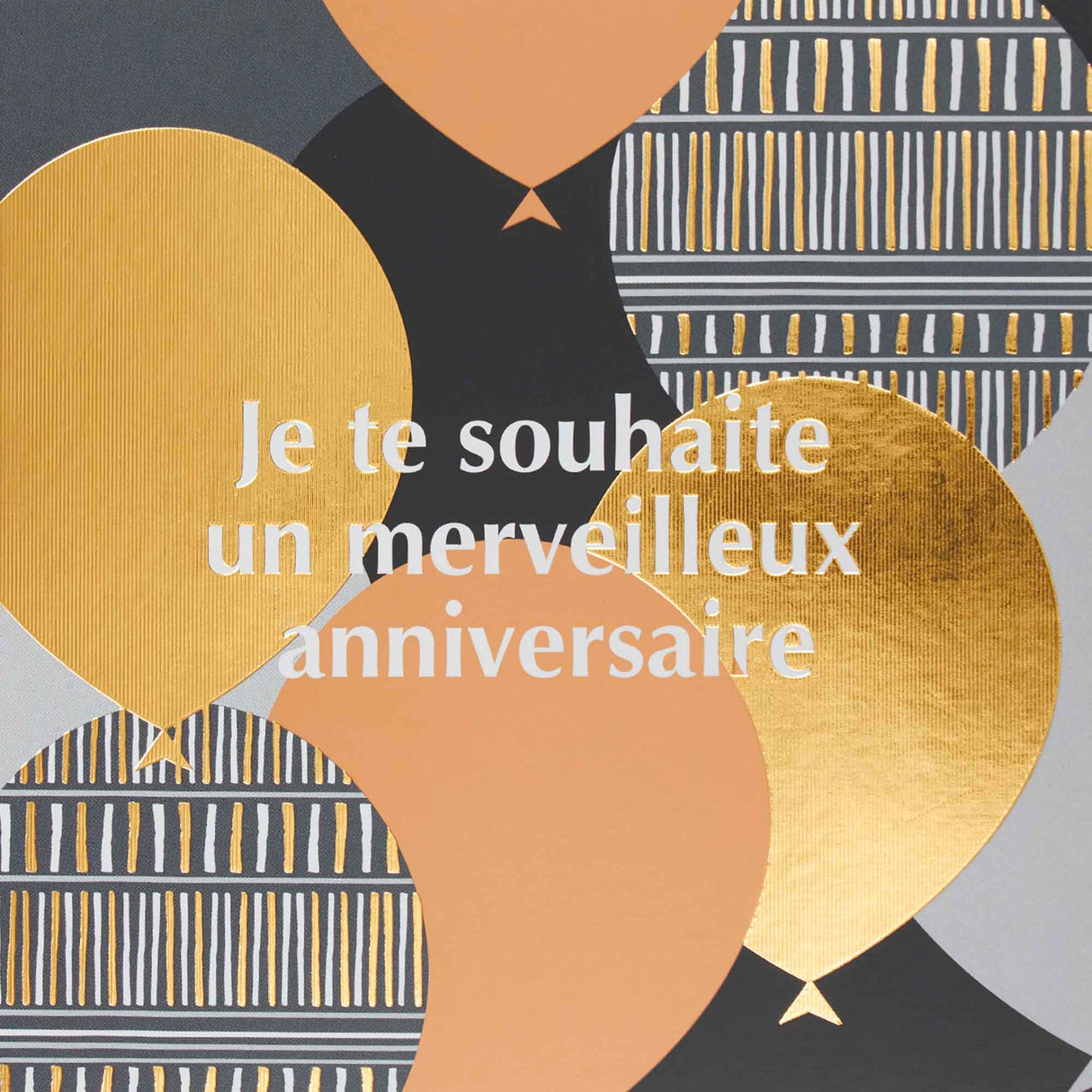 Carte anniversaire Ballons or