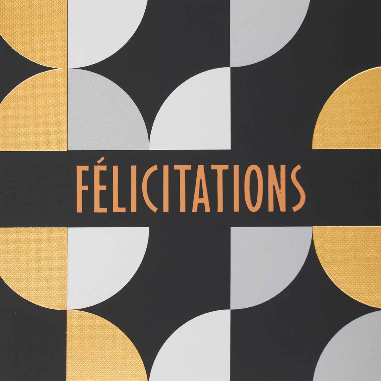 Carte Félicitations noir et or