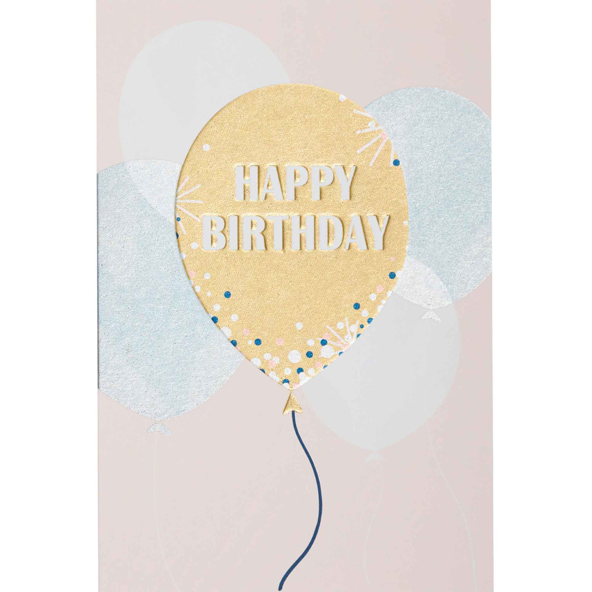 Carte Happy Birthday ballon doré