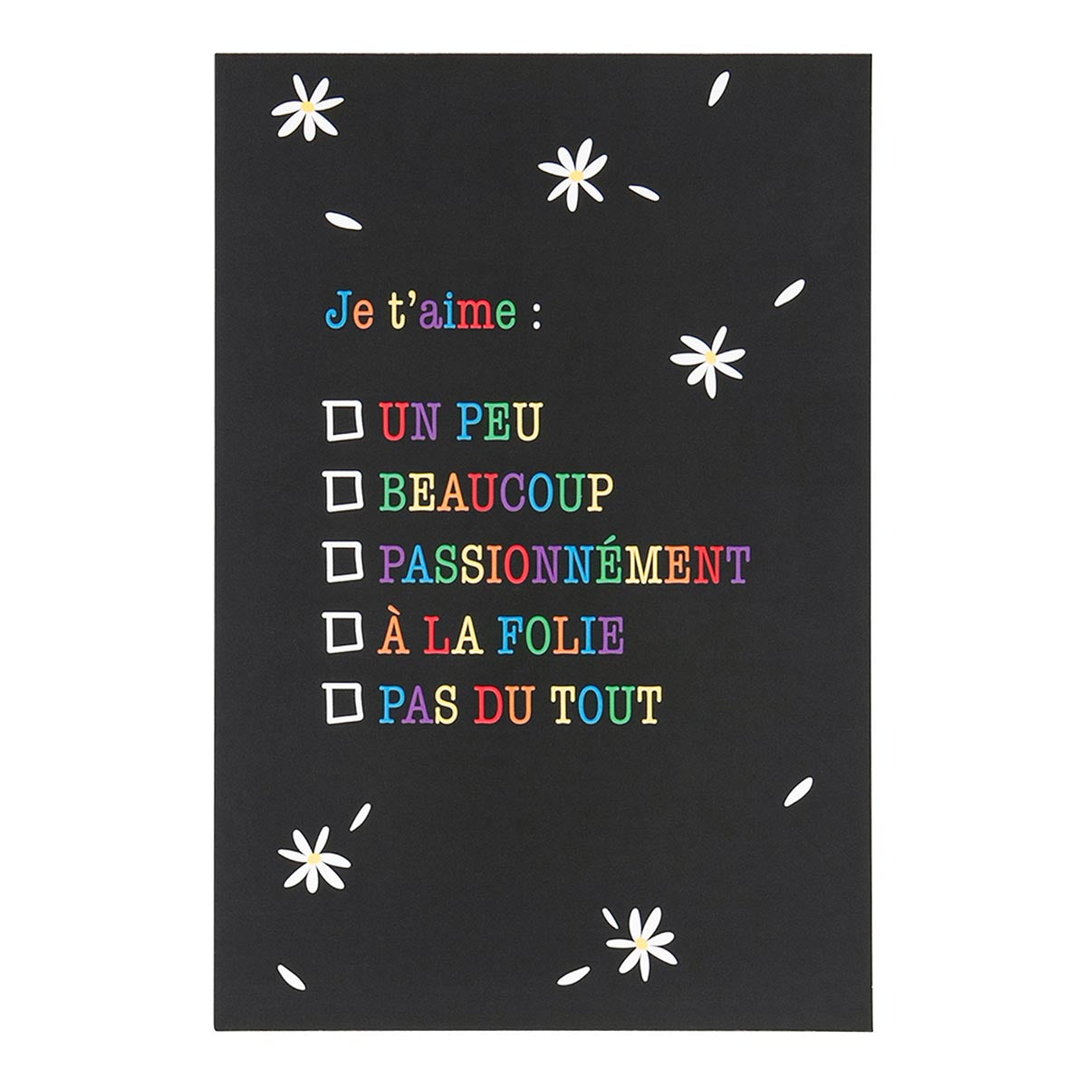 Carte Saint-Valentin - Je t'aime un peu, beaucoup, passionnément…