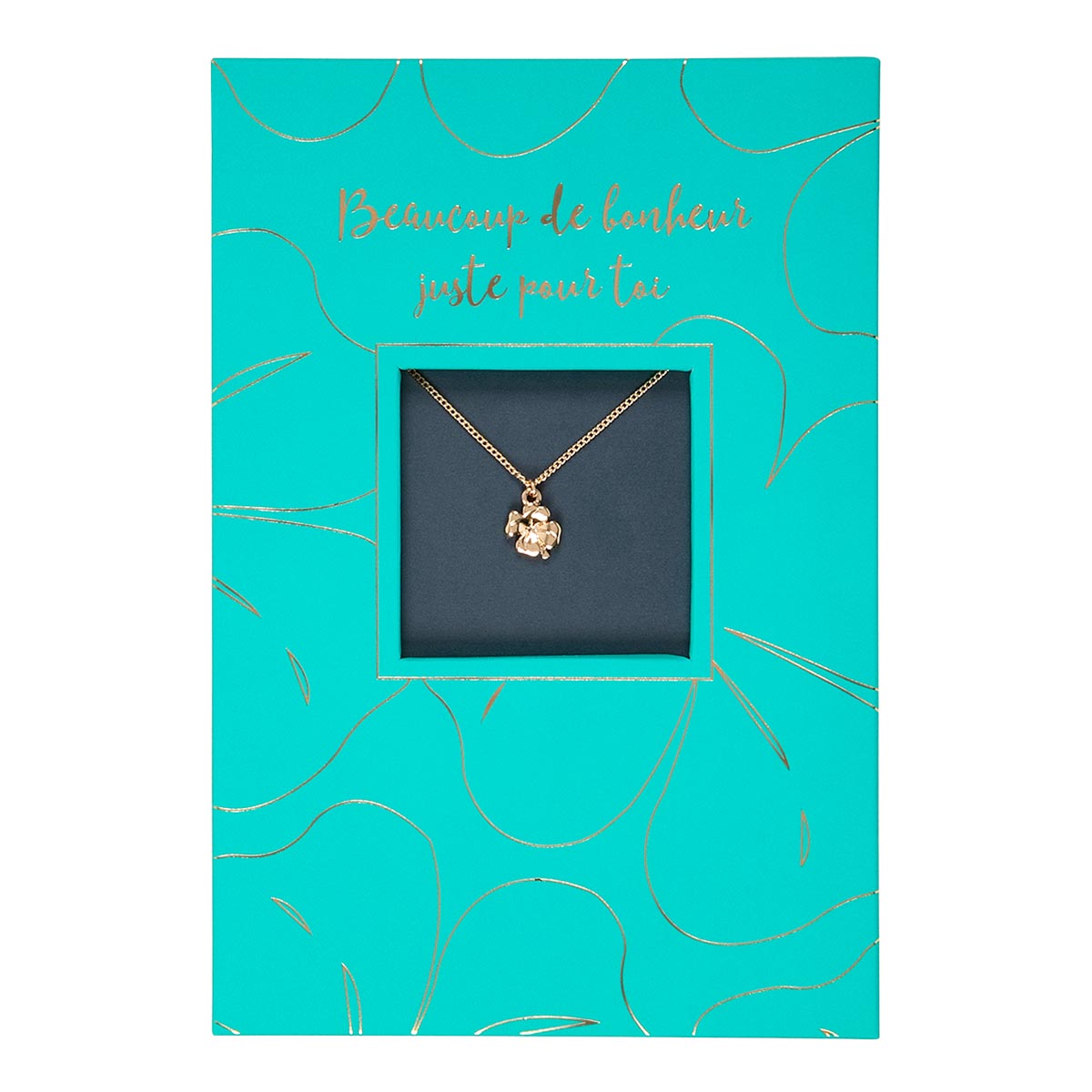 Carte bijou - Collier trèfle à 4 feuilles