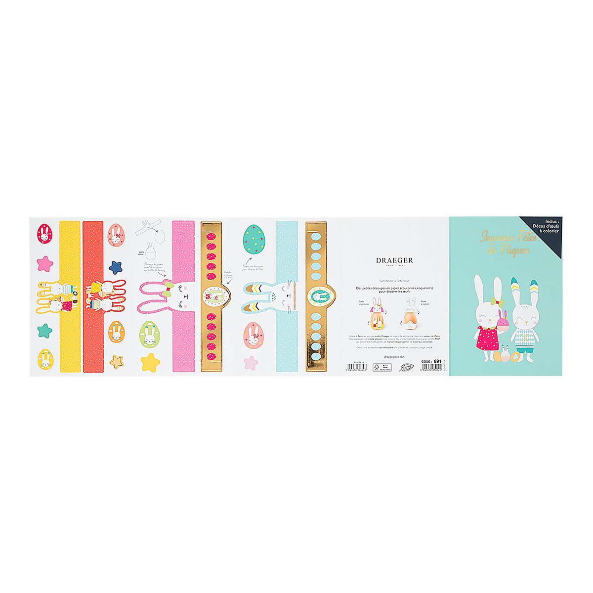 Carte de Pâques - Activité pour enfant - Décorations d'oeufs à colorier