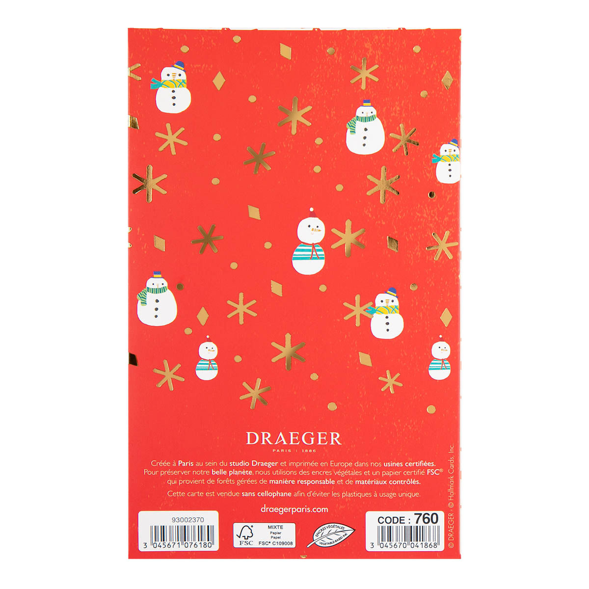 Carte de vœux Surprise Bonhomme de Neige