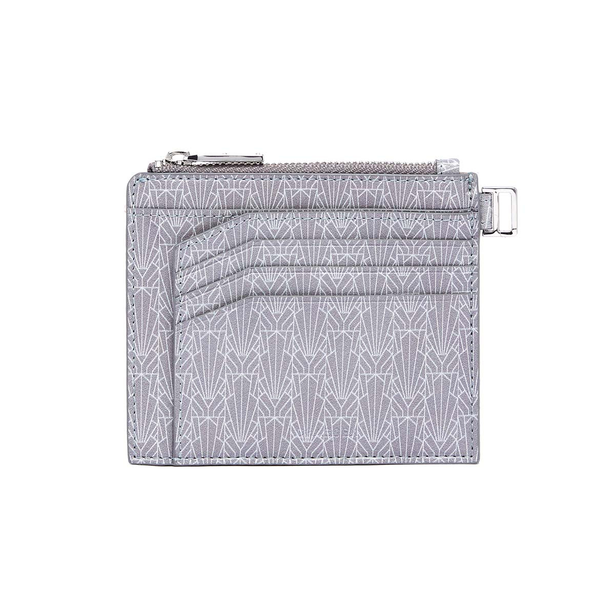Porte-cartes zippé Homme en cuir - Gris