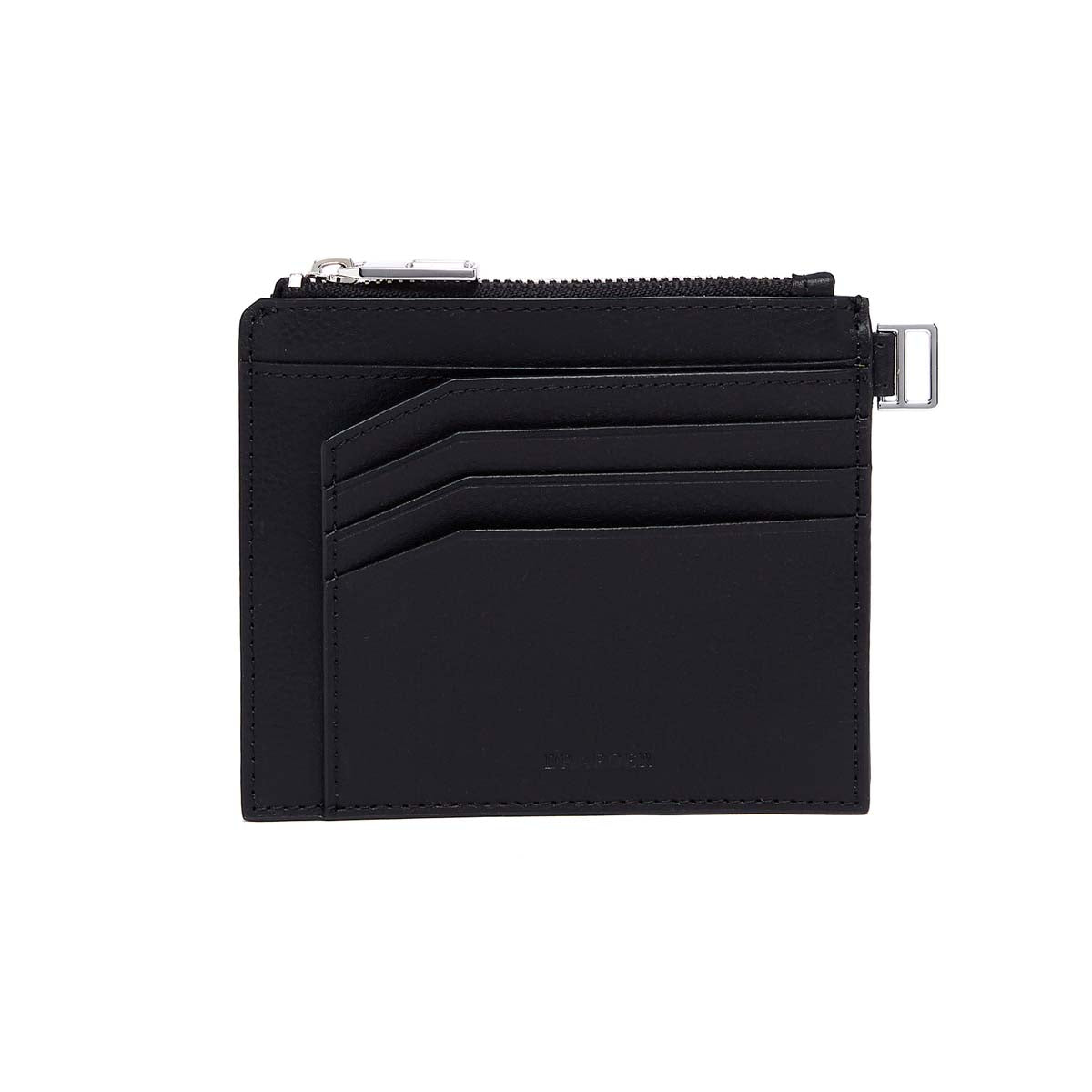 Porte-cartes zippé Homme en cuir - Noir