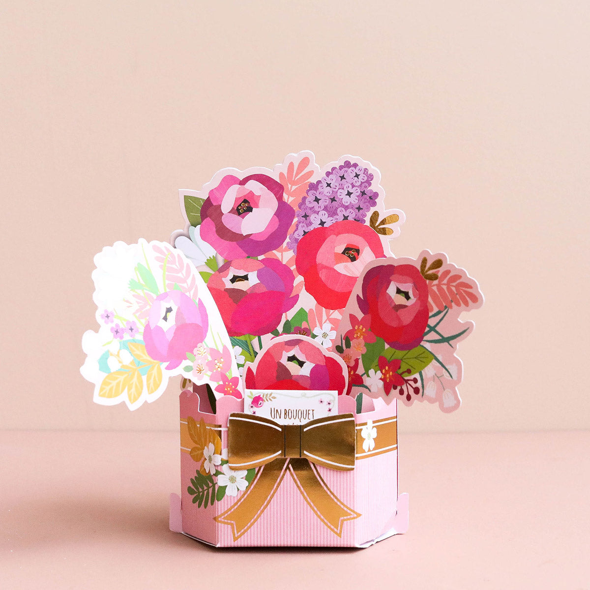 Carte pop up 3D - Bouquet de pivoines
