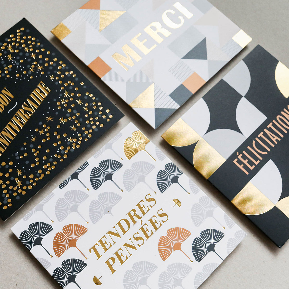 Carte Merci or et cuivre