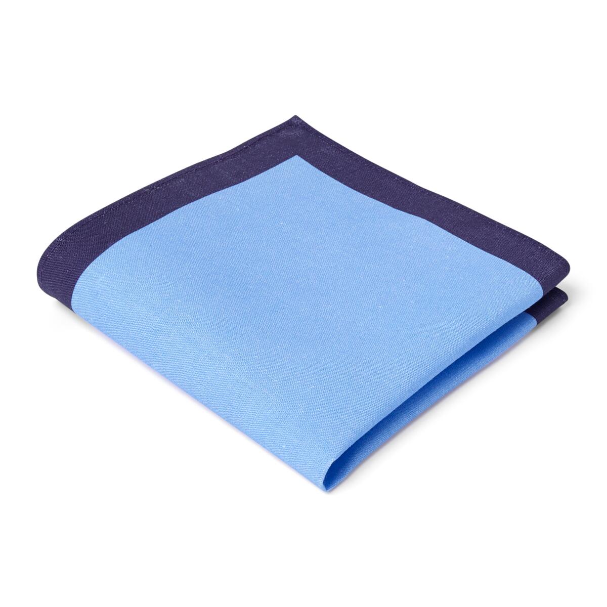 Pochette de costume en lin Bleu et bleu marine 2