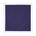 Pochette de costume en lin Marine et blanc 1