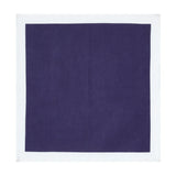 Pochette de costume en lin Marine et blanc 1