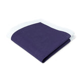 Pochette de costume en lin Marine et blanc 2