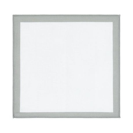 Pochette de costume en lin Blanc et gris 1