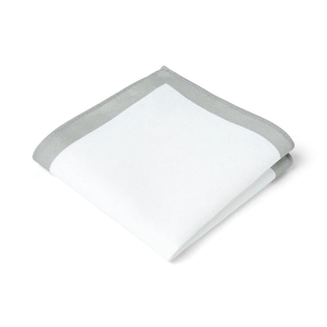 Pochette de costume en lin Blanc et gris 2