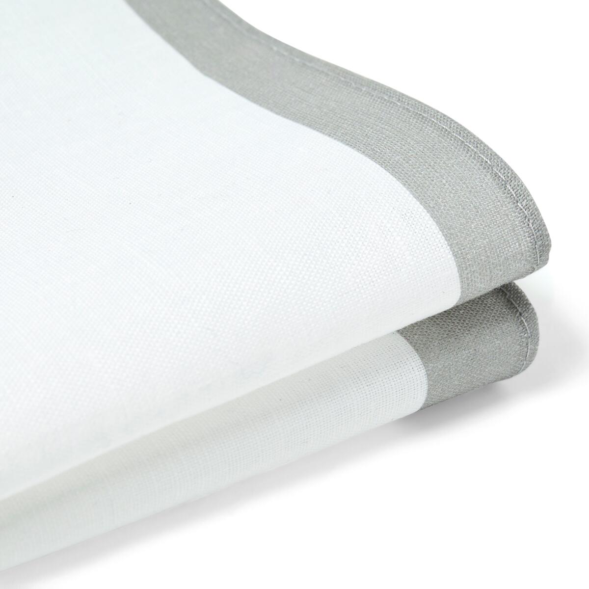 Pochette de costume en lin Blanc et gris 3