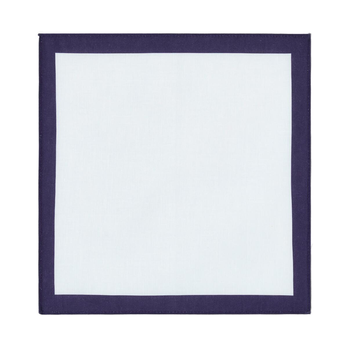 Pochette de costume en lin Blanc et marine 1