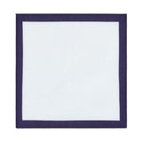 Pochette de costume en lin Blanc et marine 1