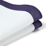 Pochette de costume en lin Blanc et marine 3