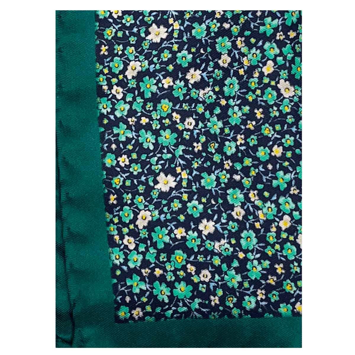 Pochette de costume en soie Vert liberty 1