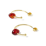 Pendientes de aro con perlas de ámbar