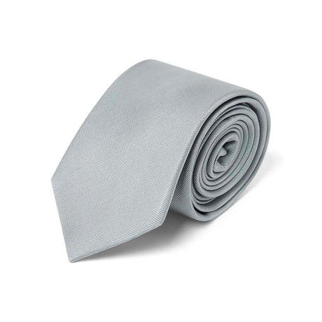Cravate twill en soie Gris clair 2 / 7.5 cm 1
