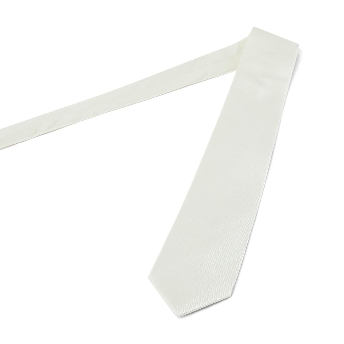 Cravate twill en soie Crème / 7.5 cm 3