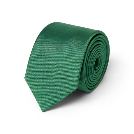 Cravate twill en soie Vert bouteille / 7.5 cm 1