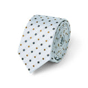 Cravate à motifs géométriques Ivoire camel pois / 6cm 1