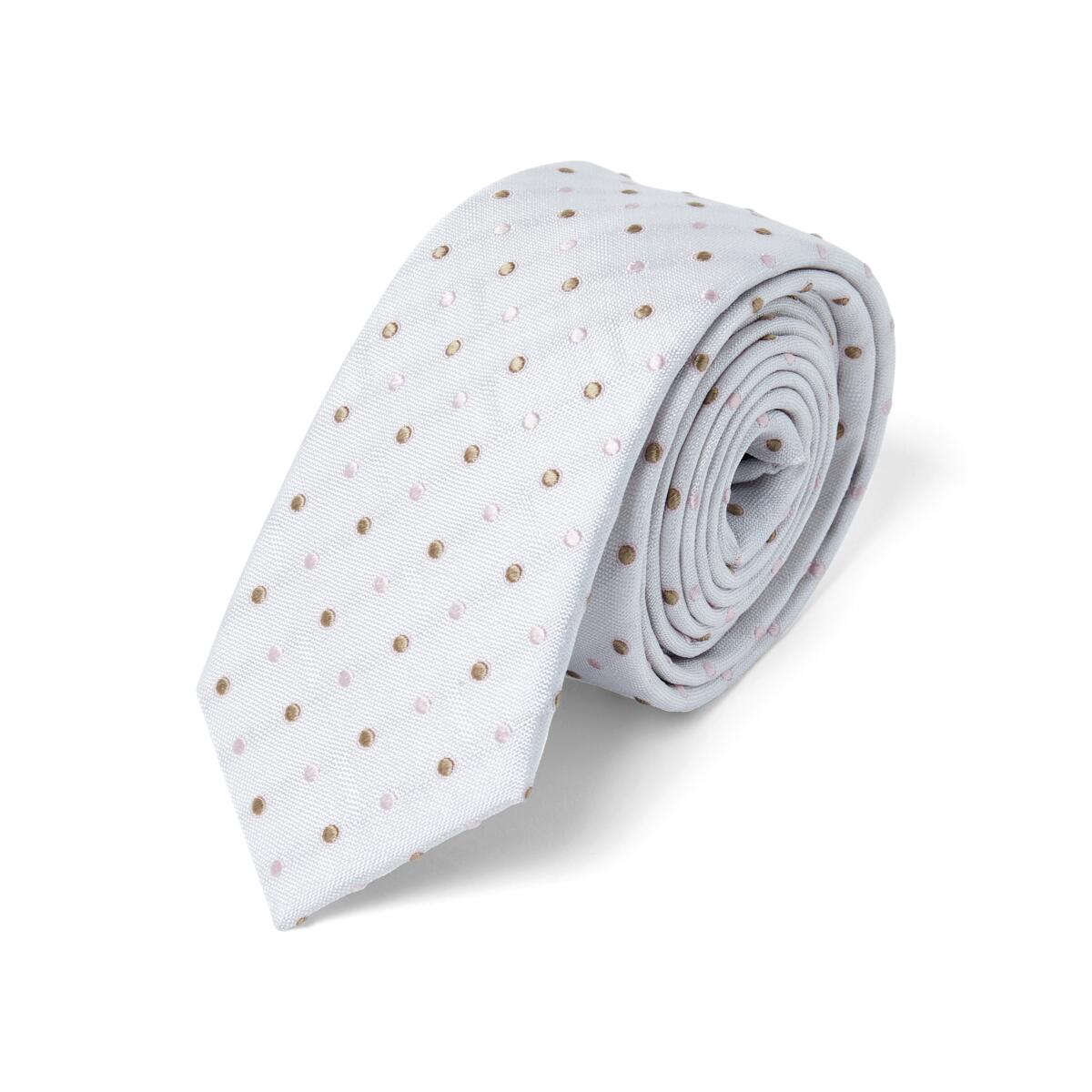 Cravate à motifs géométriques Ivoire rose pois / 6cm 1